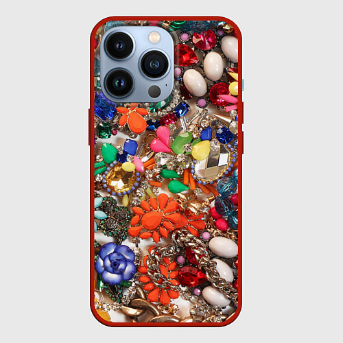 Чехол iPhone 13 Pro Камни и драгоценности / 3D-Красный – фото 1