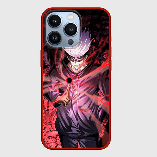 Чехол iPhone 13 Pro Годжо Сатору red / 3D-Красный – фото 1
