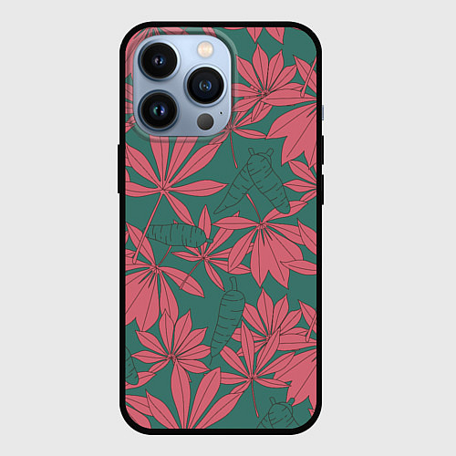 Чехол iPhone 13 Pro Pink nature / 3D-Черный – фото 1