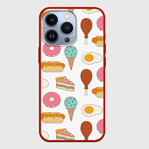 Чехол iPhone 13 Pro Tasty food / 3D-Красный – фото 1