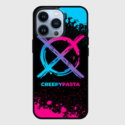Чехол для iPhone 13 Pro CreepyPasta - neon gradient, цвет: 3D-черный
