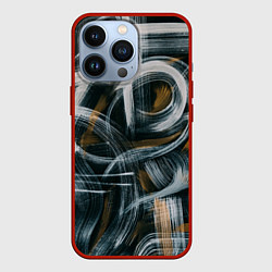 Чехол для iPhone 13 Pro Мазки кисти, цвет: 3D-красный