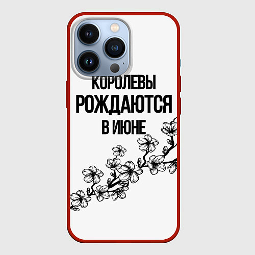 Чехол iPhone 13 Pro Queens are born in June / 3D-Красный – фото 1