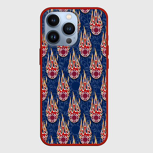 Чехол iPhone 13 Pro Ставки, фишки, покер / 3D-Красный – фото 1