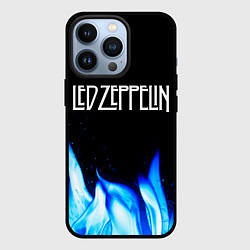 Чехол для iPhone 13 Pro Led Zeppelin blue fire, цвет: 3D-черный