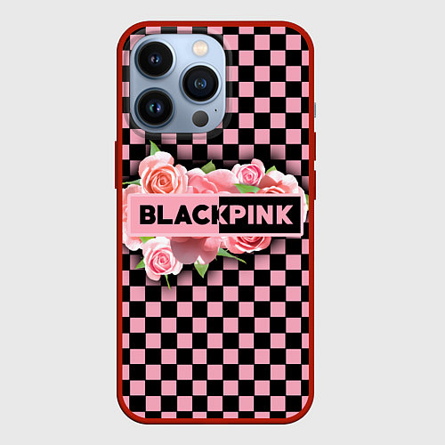 Чехол iPhone 13 Pro Blackpink logo roses / 3D-Красный – фото 1