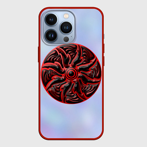 Чехол iPhone 13 Pro Щитовидная мандала / 3D-Красный – фото 1