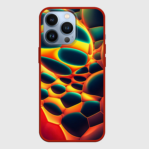 Чехол iPhone 13 Pro Лавовые пузыри / 3D-Красный – фото 1