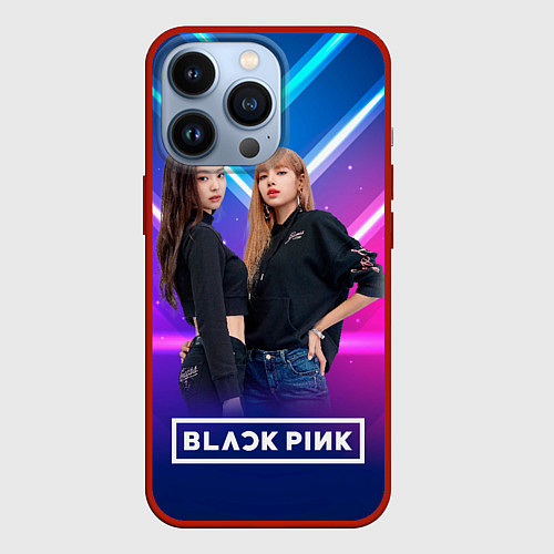 Чехол iPhone 13 Pro Blackpink neon / 3D-Красный – фото 1