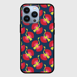 Чехол для iPhone 13 Pro Тропические птицы, цвет: 3D-черный