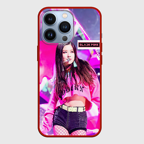 Чехол iPhone 13 Pro Rose Blackpink / 3D-Красный – фото 1