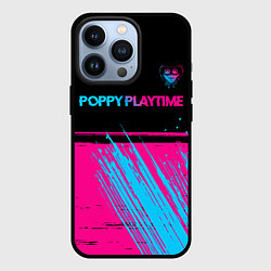 Чехол для iPhone 13 Pro Poppy Playtime - neon gradient: символ сверху, цвет: 3D-черный
