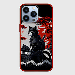 Чехол для iPhone 13 Pro Котик ниндзя - мрачный, цвет: 3D-красный