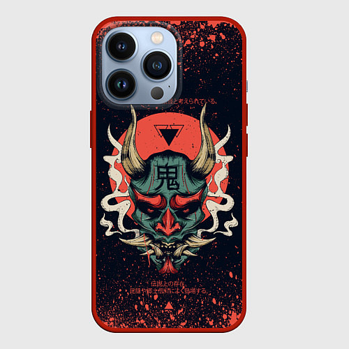 Чехол iPhone 13 Pro Oni mask / 3D-Красный – фото 1