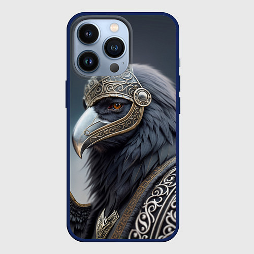 Чехол iPhone 13 Pro Ворон викинг / 3D-Тёмно-синий – фото 1