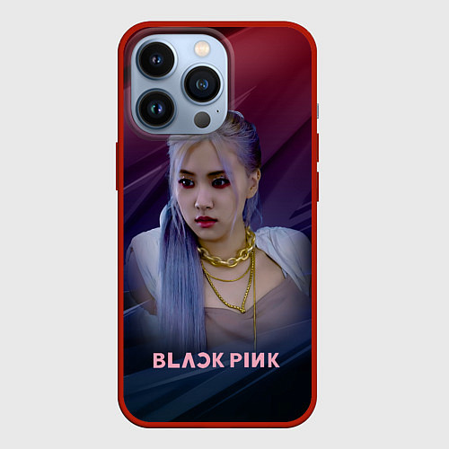 Чехол iPhone 13 Pro Blackpink Rose / 3D-Красный – фото 1