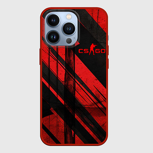 Чехол iPhone 13 Pro CS GO black and red / 3D-Красный – фото 1