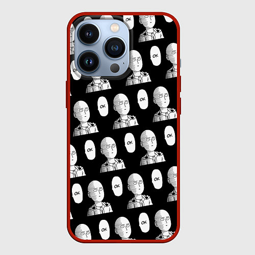 Чехол iPhone 13 Pro Saitama - ok pattern / 3D-Красный – фото 1