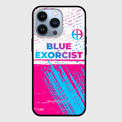 Чехол iPhone 13 Pro Blue Exorcist neon gradient style: символ сверху