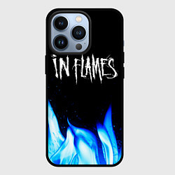 Чехол для iPhone 13 Pro In Flames blue fire, цвет: 3D-черный