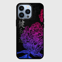 Чехол для iPhone 13 Pro Neon flowers - japanese art, цвет: 3D-черный