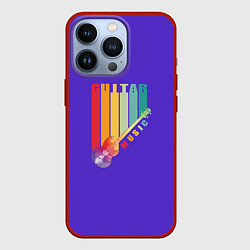 Чехол для iPhone 13 Pro Абстрактная электрогитара из полигонов, цвет: 3D-красный