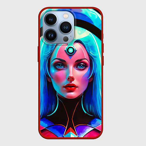 Чехол iPhone 13 Pro Девушка в криокапсуле / 3D-Красный – фото 1