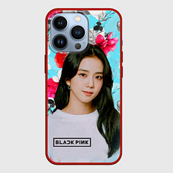 Чехол для iPhone 13 Pro Jennie Kim Blackpink flowers, цвет: 3D-красный