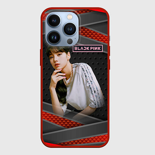 Чехол iPhone 13 Pro Lisa kpop Blackpink / 3D-Красный – фото 1