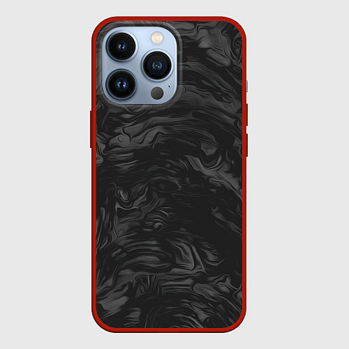 Чехол iPhone 13 Pro Dark texture / 3D-Красный – фото 1