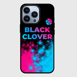Чехол для iPhone 13 Pro Black Clover - neon gradient: символ сверху, цвет: 3D-черный