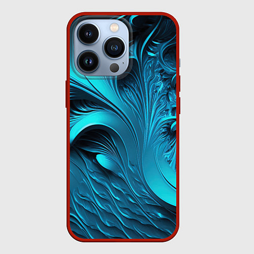Чехол iPhone 13 Pro Неоновые объемные узоры / 3D-Красный – фото 1