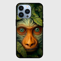 Чехол для iPhone 13 Pro Обезьяна в джунглях, цвет: 3D-черный