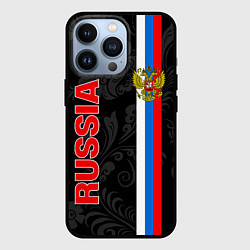 Чехол для iPhone 13 Pro Russia black style, цвет: 3D-черный