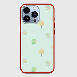 Чехол для iPhone 13 Pro Деревца, цвет: 3D-красный