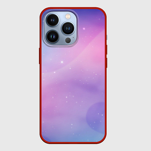 Чехол iPhone 13 Pro Градиентовый космос / 3D-Красный – фото 1