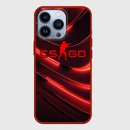 Чехол iPhone 13 Pro CS GO red neon / 3D-Красный – фото 1