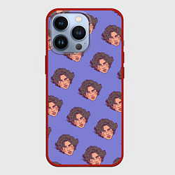 Чехол для iPhone 13 Pro Тимоти Шаламе узор, цвет: 3D-красный