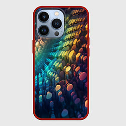 Чехол для iPhone 13 Pro Радужные блики нейроарт, цвет: 3D-красный