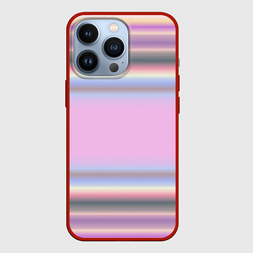 Чехол iPhone 13 Pro Сиреневые полосы / 3D-Красный – фото 1