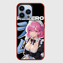 Чехол для iPhone 13 Pro Горничная рам - ре зеро, цвет: 3D-красный