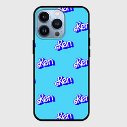 Чехол для iPhone 13 Pro Синий логотип Кен - паттерн, цвет: 3D-черный