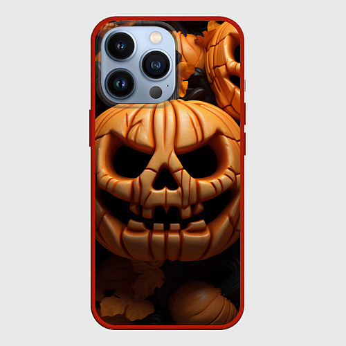 Чехол iPhone 13 Pro Pumpkin Halloween / 3D-Красный – фото 1