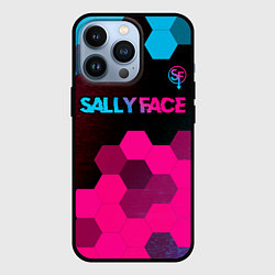 Чехол iPhone 13 Pro Sally Face - neon gradient: символ сверху