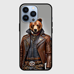 Чехол для iPhone 13 Pro Cool bear - steampunk - neural network, цвет: 3D-черный