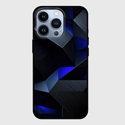 Чехол для iPhone 13 Pro Black blue abstract, цвет: 3D-черный