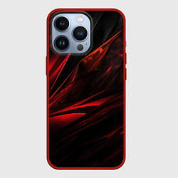 Чехол для iPhone 13 Pro Black red background, цвет: 3D-красный