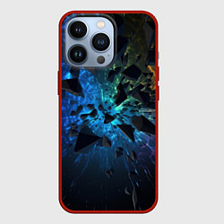 Чехол для iPhone 13 Pro Объемные элементы в полете, цвет: 3D-красный