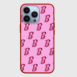 Чехол для iPhone 13 Pro B is for Barbie, цвет: 3D-красный