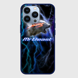 Чехол для iPhone 13 Pro Мистер Бист - молнии, цвет: 3D-тёмно-синий